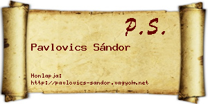 Pavlovics Sándor névjegykártya