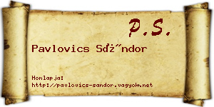Pavlovics Sándor névjegykártya