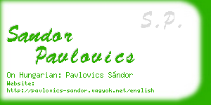 sandor pavlovics business card
