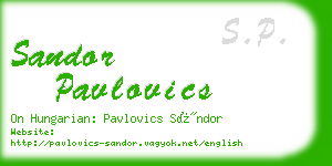 sandor pavlovics business card